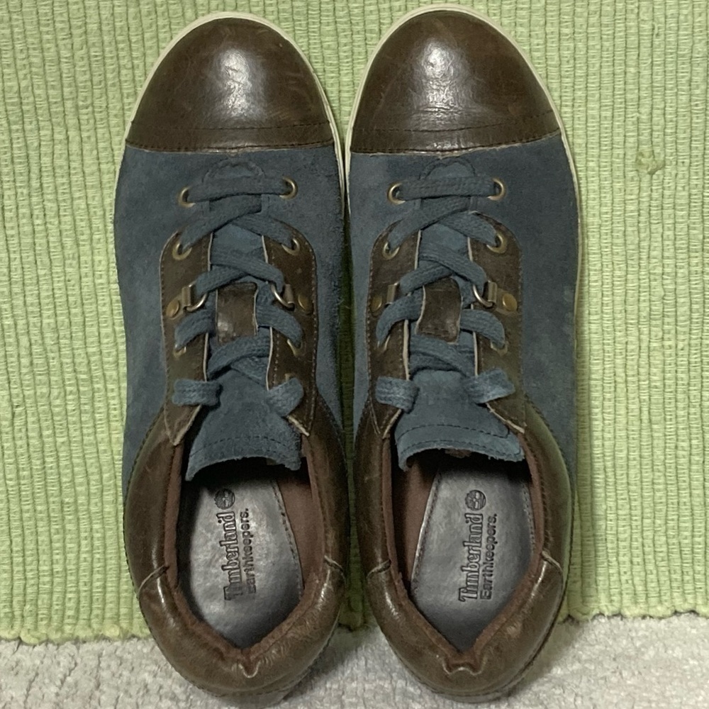 Timberland Earthkeepers Womens Blue/Brown Leather Lace Up Casual Shoes SZ US 8W - Picture 5 of 11